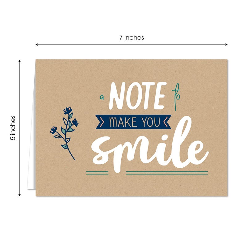 Canopy Street Encouraging Kraft Look Greeting Cards / 12 Friendship Note Card Pack With White Envelopes / 5" x 7" All Occasion Cards / 4 Modern Faux Brown Kraft Card Designs/Made In The USA - Image 5